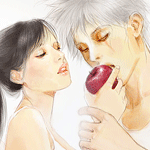99px.ru аватар Девушка угощает любимого яблоком