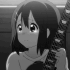 Аватар Плачущая Хирасава Юи / Hirasawa Yui из аниме Кейон! / K-ON! с гитарой в руках