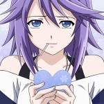 Аватар Shirayuki Mizore / Мизоре Снежиночи из аниме Медальон вампира / Крест вампира / Крестик   Вампир / Розарио   Вампир / Rosario   Vampire с ледяным сердечком в руках
