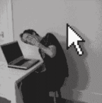 99px.ru аватар Курсор бьёт по носу мужчину то на экране ноутбука, то в реальной жизни