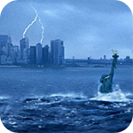 99px.ru аватар Статуя Свободы тонет, молния разрушает дома, Нью-Йорк / New York, США / USA