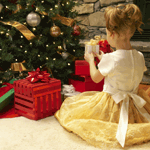 99px.ru аватар Девочка у новогодних подарков под елкой