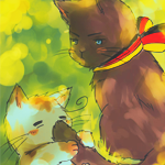 Аватар Италия играет с хвостом Германии, арт по аниме Хеталия / Hetalia - 'Nekotalia / Коталия'