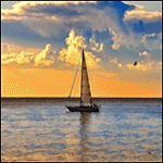 Аватар Яхта плывёт по морю на закате