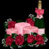 99px.ru аватар Горящие новогодние свечи в окружении красных роз и бутылки с шампанским