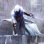 Аватар Главный герой игры Assassin's Creed III / Кредо убийцы 3 под дождем в белом плаще