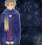 99px.ru аватар Sweden-kun / Швеция-кун из аниме Хеталия / Hetalia на тёмно-синем фоне со снежинками