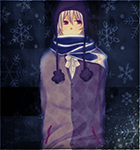 Аватар Iceland-kun / Исландия-кун из аниме Хеталия / Hetalia на тёмно-синем фоне со снежинками