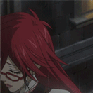 Аватар Sutcliff Grell / Грелль Сатклифф из аниме Тёмный Дворецкий / Dark Butler / Kuro Shitsuji с накрашенными губами под дождём