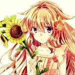 Аватар Алиса Баскервилль / Alice Baskerville из манги Сердца Пандоры / Pandora Hearts с подсолнухами в руках
