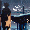 Аватар Такаки Тоно / Takaki Tono из аниме `Пять сантиметров в секунду / 5 Centimeters per Second` смотрит на падающий снег (so hard / так тяжело)