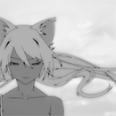 Аватар Neko Tsubasa / Кошка Цубаса из аниме Истории монстров / Bakemonogatari с закрытыми глазами и развевающимися волосами