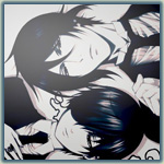 Аватар Сиэль Фантомхайв / Ciel Phantomhive и Себастьян Михаэлис / Sebastian Michaelis из аниме 'Темный дворецкий / Kuroshitsuji' лежат голова к голове
