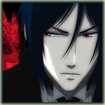Аватар Себастьян Михаэлис / Sebastian Michaelis из аниме 'Темный дворецкий / Kuroshitsuji' сердито смотрит в сторону