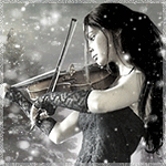 99px.ru аватар Готичная девушка в снегопад играет на скрипке
