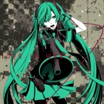 Аватар Vocaloid Hatsune Miku / Вокалоид Хатсуне Мику с мегофоном, арт на песню Love is War / Любовь - это война