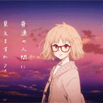 99px.ru аватар Mirai Kuriyama / Мирай Курияма из аниме 'Kyoukai no Kanata / Beyond the Boundary / За гранью' на фоне закатного неба