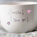 Аватар Белая чашка с надписью Smile! I love you! / Улыбнись! Я люблю тебя!