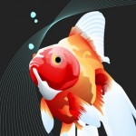 99px.ru аватар Золотая рыбка на черном фоне