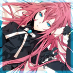 Аватар Вокалоид Мегурине Лука / Vocaloid Megurine Luka рукой упирается в голову