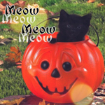 99px.ru аватар Черный котенок в тыкве на фоне листьев (Meow Meow)