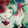 Аватар Vocaloid Hatsune Miku / Вокалоид Хатсунэ Мику с розами в волосах
