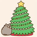 Аватар Pusheen The Cat / Кот Пушин кушает гирлянду с ёлки