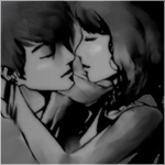 99px.ru аватар Влюблённые парень и девушка, нарисованные в чёрно-белых тонах