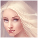 99px.ru аватар Голубоглазая девушка с аккуратными чертами лица, art by sharandula