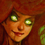 99px.ru аватар Злая Ариель / Ariel со светящимися зелеными глазами и кровью на губах, фанарт по мультфильму Русалочка / The Little Mermaid