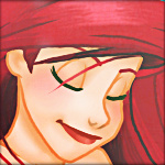Аватар Ариель с закрытыми глазами улыбается, мультфильм Русалочка / The Little Mermaid, art by lauren_draghetti
