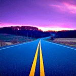 99px.ru аватар Асфальтированная дорога с желтой разделительной полосой на фоне заката