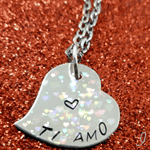 Аватар Подвеска сердце на цепочке с надписью 'Ti amo / Люблю тебя'
