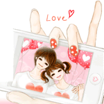 99px.ru аватар Фотография влюбленной парочки в телефоне, который девушка держит в руке (Love / Любовь)