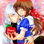 99px.ru аватар Парень держит на руках девушку, у которой в руках яблоко (Happy Valentine / С Днем Святого Валентина)