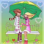 99px.ru аватар Парень и девушка сидят под зонтом на скамейке