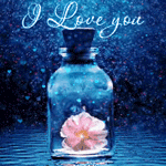 99px.ru аватар Нежный розовый цветок в баночке, которая стоит в воде (I love you / Я люблю тебя)