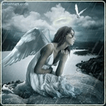 99px.ru аватар Девушка ангел у реки под дождем