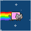 99px.ru аватар Nyan Cat летит, оставляя радужный след