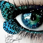 99px.ru аватар Женский глаз в макияже бабочки голубого цвета (Your Beautifull)