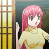 Аватар Ню / Nu из аниме Эльфийская песнь / Elfen Lied выглядывает из-за двери