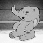 99px.ru аватар Слоненок Дамбо чихает и у него раскрываются большие уши, момент из мультфильма Дамбо / Dumbo