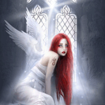 99px.ru аватар Рыжеволосый ангел с татуировкой на плече сидит у окна
