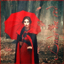 Аватар Дама в красном под зонтом, (lady in red / леди в красном)