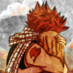 99px.ru аватар Natsu Dragneel / Нацу Драгнил и Lucy Heartfilia / Люси Хартфилия обнимаются на фоне серого неба из аниме Fairy Tail / Хвост феи