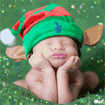 99px.ru аватар Малыш в шапке с ушами оперся на руки и собрал губки