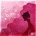 99px.ru аватар Силуэт девушки в профиль с розовыми волосами на светло-розовом фоне