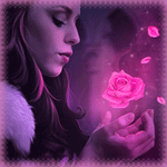 99px.ru аватар Девушка в профиль, над рукой у нее розовая роза