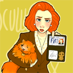 Аватар Агент Скалли / Scully из сериала Секретные материалы / X-Files с собакой на руках