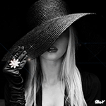 99px.ru аватар Девушка в черной шляпе, перчатке и кольцом в форме цветка